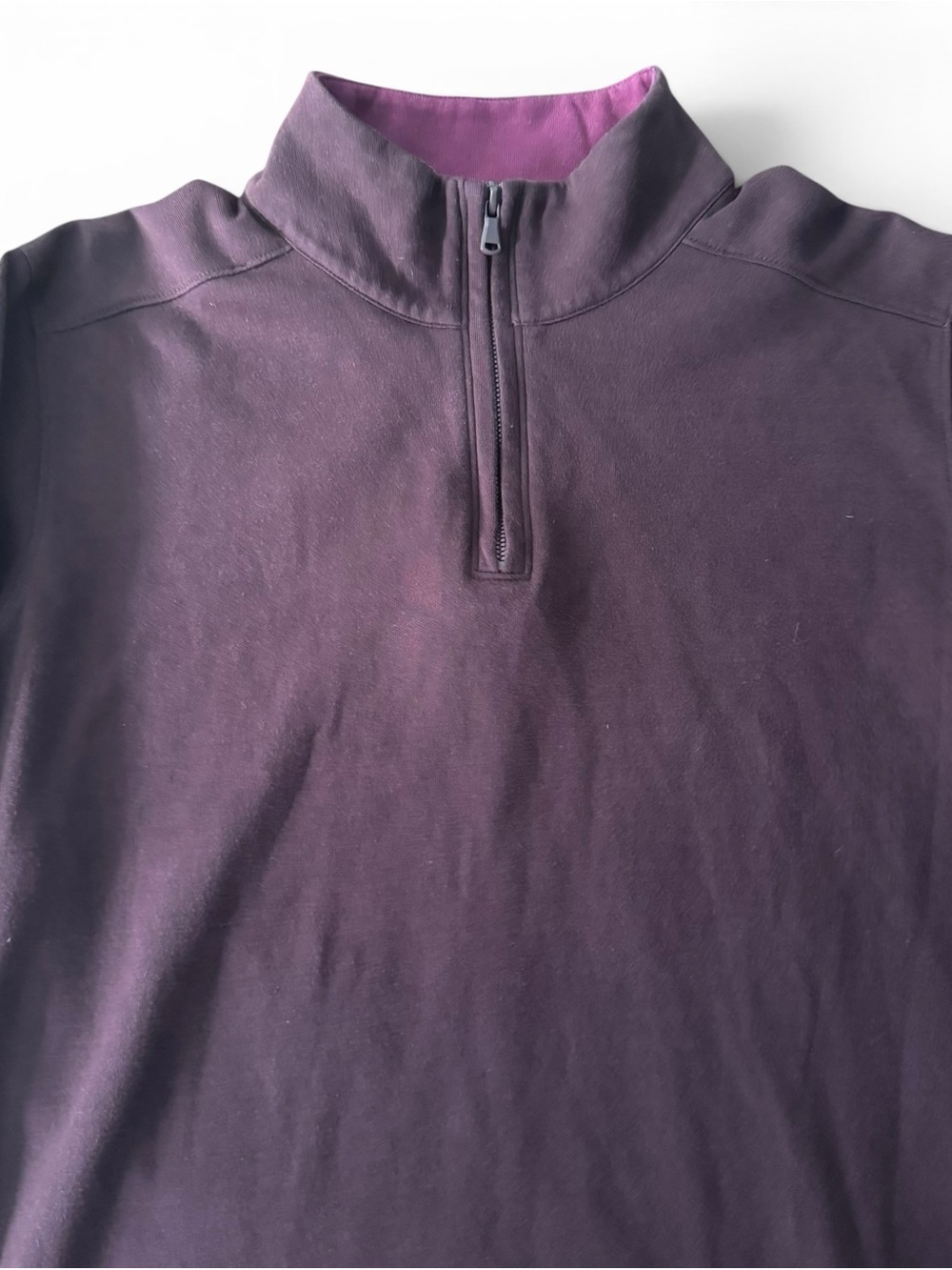 Bonobos 1/4 Zip Pullover Sweater Mens Large Purple Slim Fit Cotton Sweatshirt